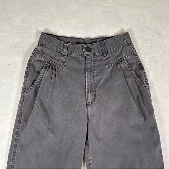 Vintage 90s Gray Women's Jeans pleated bareback 80s mom‎ jean high rise waisted - Picture 4 of 11